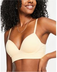 Lindex Recycled Nylon Blend Seamless Rib Moulded Push Up Bra - Multicolour