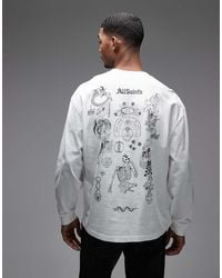 AllSaints - Terra Long Sleeve Graphic Logo T-shirt With Back Print - Lyst
