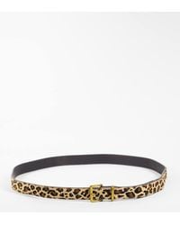 ASOS - Asos Design Curve Hair On Leather Belt With Square Buckle - Lyst