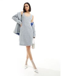 Closet - Robe trapèze d'ensemble en tweed à carreaux - pastel - Lyst