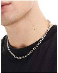 ASOS - Waterproof Stainless Steel Mixed Chain Necklace - Lyst