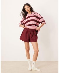 ASOS - Short Sleeve Polo Top & Shorts Pajama Set - Lyst