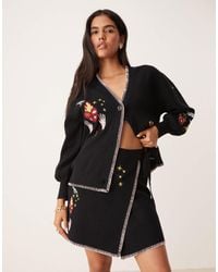 Never Fully Dressed - Night Garden Embroidered Mini Skirt Co-ord - Lyst