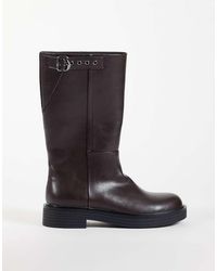 ASOS - Culhane Pull On Trucker Mid Calf Boots - Lyst