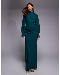 aqua flutter sleeve tiered maxi dress Flutter Sleeve Maxi Dress - Cattleya Orchid