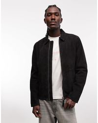 Schott Nyc - Real Suede Harrington Jacket - Lyst