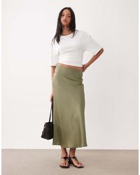 Vila - Satin Maxi Skirt - Lyst