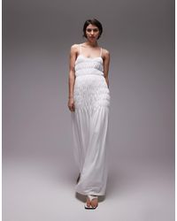 SNDY'S Alessia Drop Waist Dress in White | Lyst