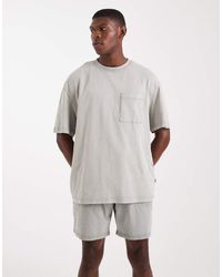 Only & Sons - Pantalones De Chándal Cortos Gris Claro Lavado De (Parte De Un Conjunto) - Lyst