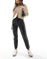 ONLY - Emily Faux Leather Ankle Pants - Lyst