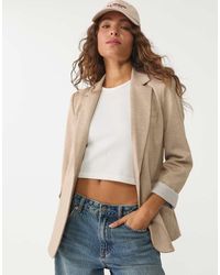 Stradivarius - Blazer Slim Écru - Lyst