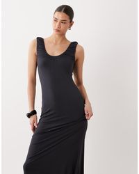 ASOS - Ruched Scoop Neck Midi Dress - Lyst