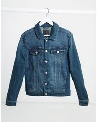 dark green muscle fit denim jacket