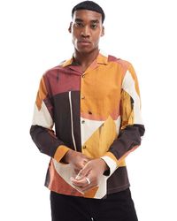 ASOS - Relaxed Revere Shirt With Abstract Print - Lyst