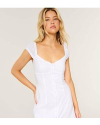 Hollister - Petite Cap Sleeve Button Mini Dress - Lyst