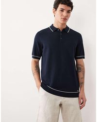 Threadbare - Knitted Short Sleeve Polo Top With Tipping - Lyst