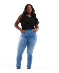 ONLY - Vaqueros Con Lavado Azul Claro De Corte Pitillo Y Talle Alto Augusta De - Lyst