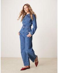 ASOS - – langärmliger denim-jumpsuit - Lyst
