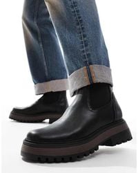 ASOS - Botines Chelsea Negros Con Suela Gruesa De - Lyst