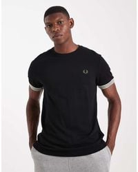 Fred Perry - Striped Cuff T-shirt - Lyst
