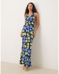 Mango - Tie Front Halterneck Maxi Dress - Lyst
