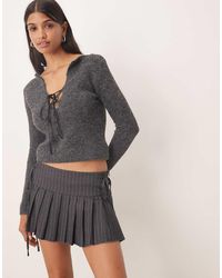 Glamorous - Pleated Tie Side Mini Skirt - Lyst