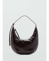Mango - Borsa Da Spalla A Mezzaluna Scuro - Lyst