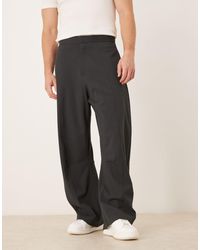 ASOS - – elegante hose mit weitem bein, verstellbaren seiten und nahtdetails - Lyst