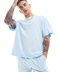 Only & Sons - Camiseta Azul Claro Lavado Extragrande De (Parte De Un Conjunto) - Lyst