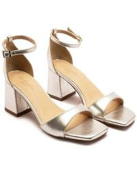 OFF THE HOOK - 'Knightsbridge' Low Block Heeled Leather Sandals - Lyst
