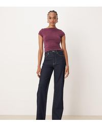 ASOS - Vaqueros Elásticos Y Cómodos De Pernera Recta Con Acabado Enjuagado De Asos Design Tall-Azul Marino - Lyst