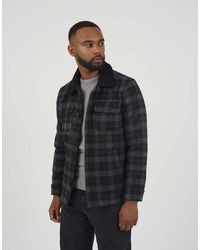 Brave Soul - Checked Jacket With Sherpa Collar - Lyst