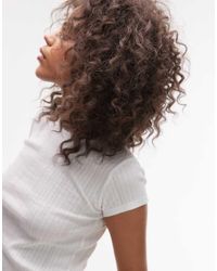 TOPSHOP - T-Shirt Traforata Bianca - Lyst