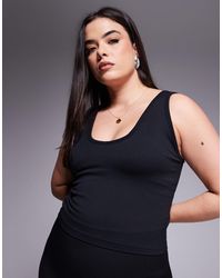 4505 - Curve Smooth Seamless V Neck Singlet With Inner Bra - Lyst