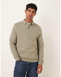 ASOS - Ruimvallend Polo Sweatshirt Met Geribbelde Textuur - Lyst