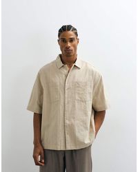 ASOS - Boxy Oversized Revere Stripe Shirt - Lyst