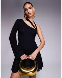 ASOS - Vestito Corto Con Cuciture Sul Busto, Spalla Scoperta E Cut-Out - Lyst