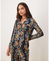 Chelsea Peers - Poly Long Sleeve Revere Pyjama Set - Lyst