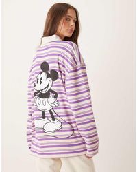 ASOS - Disney Oversized Long Sleeve Polo With Mickey Mouse Print - Lyst