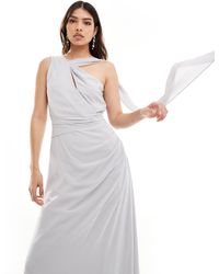 TFNC London - Bridesmaid Chiffon One Shoulder Drape Maxi Dress - Lyst