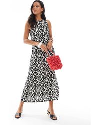 Pieces - Boat Neck Midi Dress - Lyst