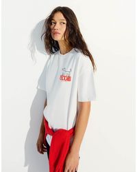 Bershka - Oversize Short Sleeve Print T-shirt - Lyst