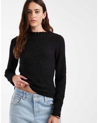 Vero Moda - Top Met Lange Mouwen En Structuur Met Lettuce Edge - Lyst
