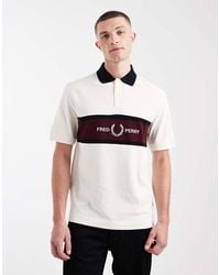 Fred Perry - Embroidered Panel Logo Polo Shirt - Lyst