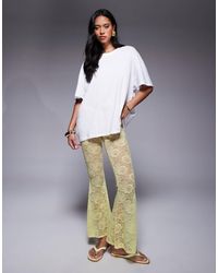 ASOS - – stark ausgestellte hose aus transparenter spitze - Lyst