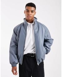 ASOS - Faux Leather Funnel Neck Bomber - Lyst