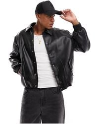 The Couture Club - Faux Leather Bomber Jacket - Lyst
