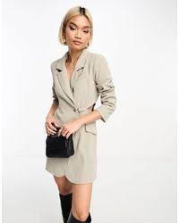 Moon River - Lapel Collar Long Sleeve Mini Blazer Dress - Lyst
