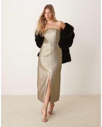 Abercrombie & Fitch - Strapless Midi Dress - Lyst