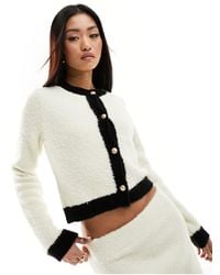 ASOS - Knitted Boucle Button Front Cardigan - Lyst